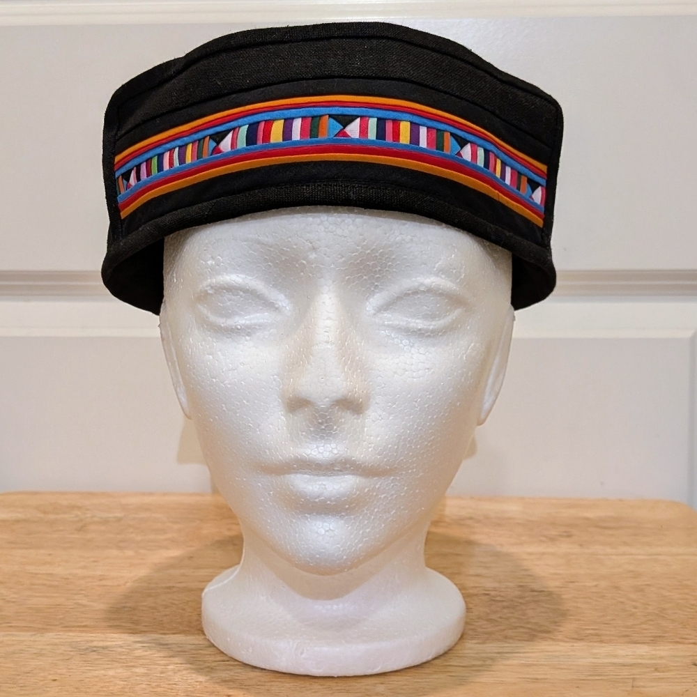 3/$30 NWOT Beckwoman L 100% Cotton Handmade Striped Smoking Hat
